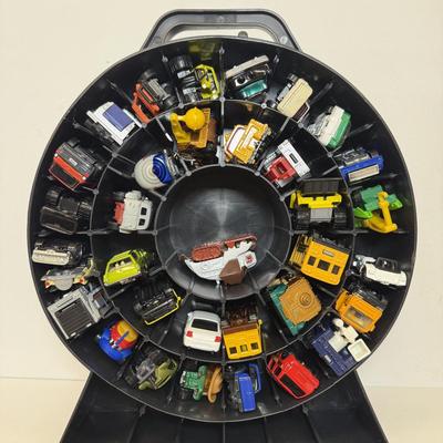 LOT 111: Matchbox Firetruck 72 Car Carrying Toy Case w/ Plenty of Cars