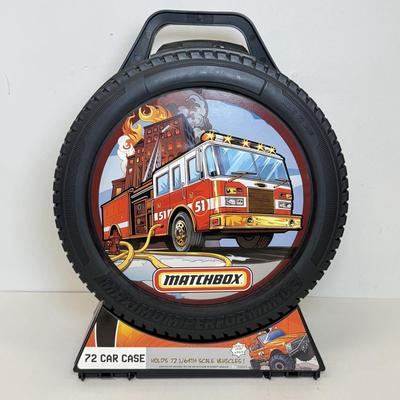 LOT 111: Matchbox Firetruck 72 Car Carrying Toy Case w/ Plenty of Cars