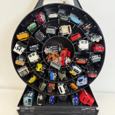 LOT 112: Matchbox Firetruck 72 Car Carrying Toy Case w/ Plenty of Cars