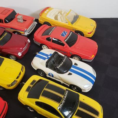 LOT 141: Large Assortment of Plastic Cars & Trucks- Vintage Nascar Racers 808 Flyer, Hot Wheels Flamethrower & More