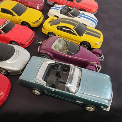 LOT 141: Large Assortment of Plastic Cars & Trucks- Vintage Nascar Racers 808 Flyer, Hot Wheels Flamethrower & More