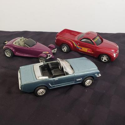 LOT 141: Large Assortment of Plastic Cars & Trucks- Vintage Nascar Racers 808 Flyer, Hot Wheels Flamethrower & More