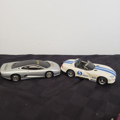 LOT 141: Large Assortment of Plastic Cars & Trucks- Vintage Nascar Racers 808 Flyer, Hot Wheels Flamethrower & More