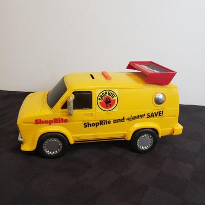 LOT 142: Vintage Shop Rite Tractor Trailers with Collectible Van Bank
