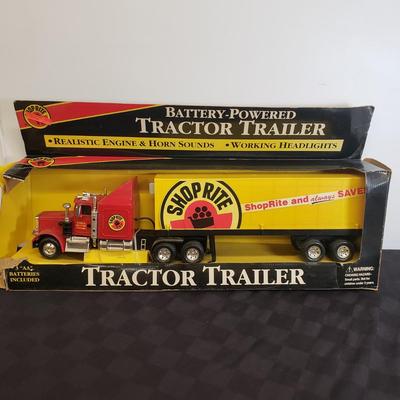 LOT 142: Vintage Shop Rite Tractor Trailers with Collectible Van Bank