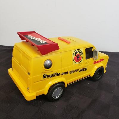 LOT 142: Vintage Shop Rite Tractor Trailers with Collectible Van Bank