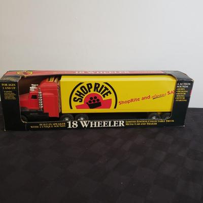LOT 142: Vintage Shop Rite Tractor Trailers with Collectible Van Bank