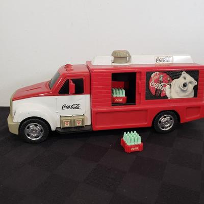 LOT 146: Coca Cola Collectibles-Matchbox New in Package & Toy Truck with Conveyor Belt & Mini Coke Bottles