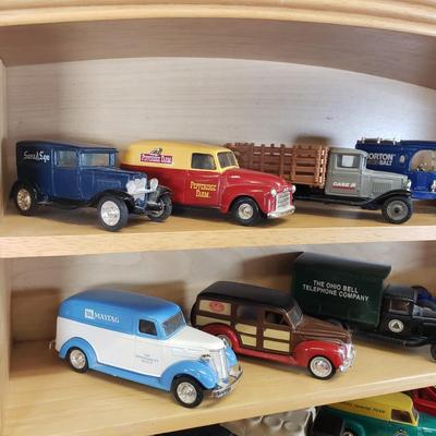 LOT 151: Princeton Gallery Popular Company Branded Trucks on Display Shelf