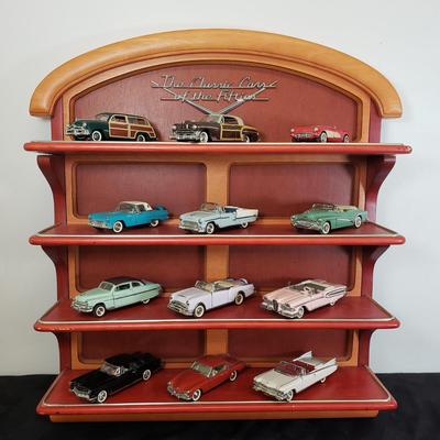 LOT 152: Classic Cars of the Fifties by Franklin Mint with Display Shelf