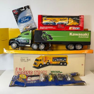 LOT 213: Large Kawasaki Racing Trailer, 1994 Nascar Fun Saver in Box & More