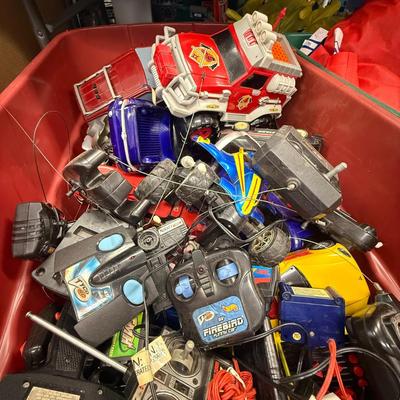 LOT 216: 40 Gallon Tub of Radio Control RC Cars & Remotes