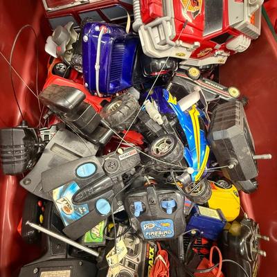 LOT 216: 40 Gallon Tub of Radio Control RC Cars & Remotes