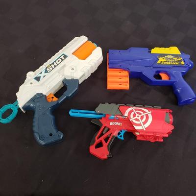 LOT 225: Collection of Nerf Guns, Accessories & More