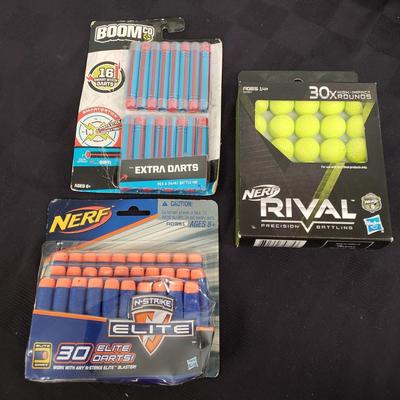 LOT 225: Collection of Nerf Guns, Accessories & More