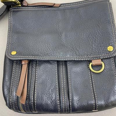 Fossil Black Leather Crossbody Handbag