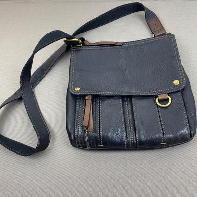 Fossil Black Leather Crossbody Handbag
