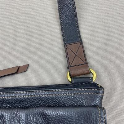 Fossil Black Leather Crossbody Handbag