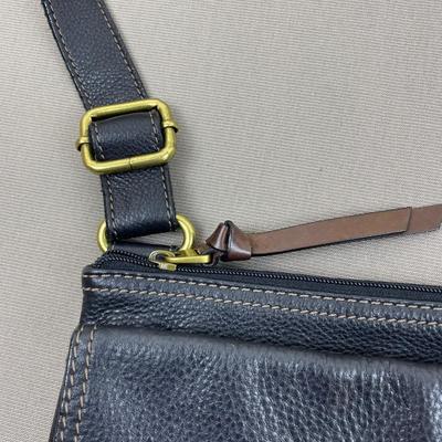 Fossil Black Leather Crossbody Handbag