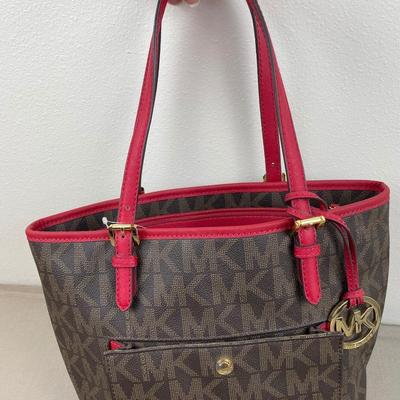 Michael Kors Logo Handbag with Red Handles