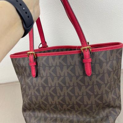 Michael Kors Logo Handbag with Red Handles
