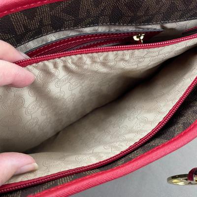 Michael Kors Logo Handbag with Red Handles