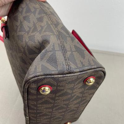 Michael Kors Logo Handbag with Red Handles