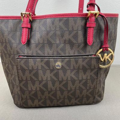 Michael Kors Logo Handbag with Red Handles