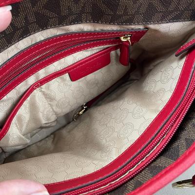 Michael Kors Logo Handbag with Red Handles