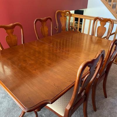 American Drew solid wood dining room table and chairs