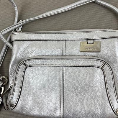 Tiganello Silver Leather Mini Crossbody