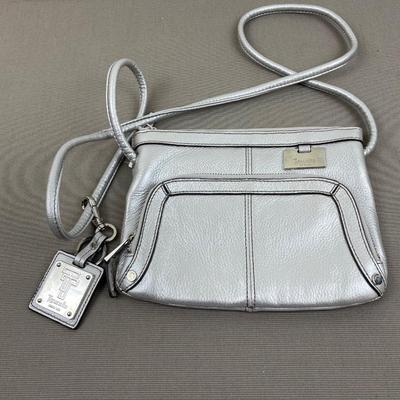 Tiganello Silver Leather Mini Crossbody