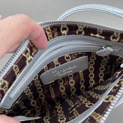 Tiganello Silver Leather Mini Crossbody