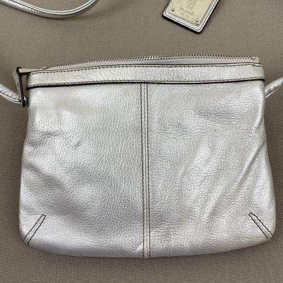 Tiganello Silver Leather Mini Crossbody