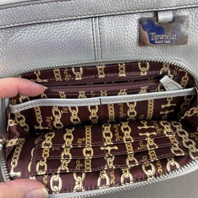 Tiganello Silver Leather Mini Crossbody