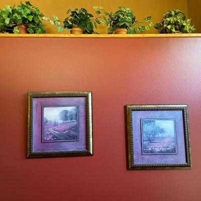 Faux flowers and wall decor