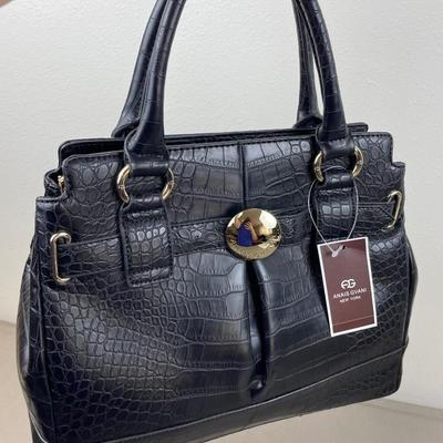 New Anais Gvani Black Croc Satchel