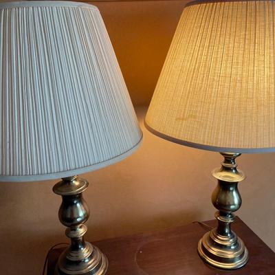 2 brass lamps