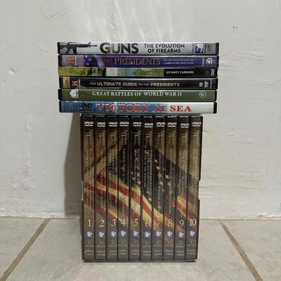 DVD’s ABOUT THE MILITARY, AMERICAN HISTORY AND PRESIDENTS