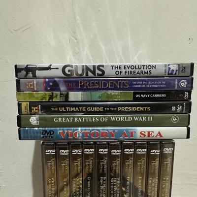 DVD’s ABOUT THE MILITARY, AMERICAN HISTORY AND PRESIDENTS