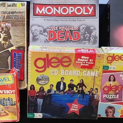 Sale Photo Thumbnail #99: Vintage & Modern Board Game lot w/ Glee Monopoly & Guess Who

Will receive all items pictured as is. Car salesman game is missing a couple peices.