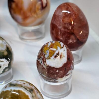 Collection of Polished Stone Eggs & Stands (GB-JS)