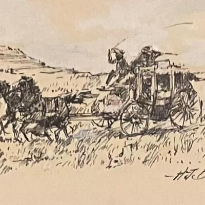 Lot Of Four Arthur Boos Pen & Ink Western Drawings