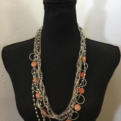 Beautiful, multi strand, chain statement, necklace