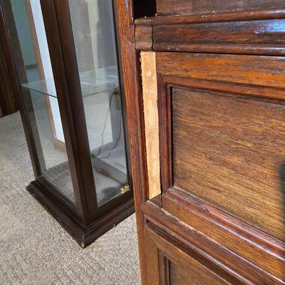 Drop Front Three Drawer Engraved Secretary by Vincent Yeh & Co. (GB-JS)