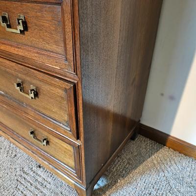 Drop Front Three Drawer Engraved Secretary by Vincent Yeh & Co. (GB-JS)