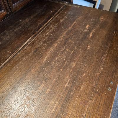 Drop Front Three Drawer Engraved Secretary by Vincent Yeh & Co. (GB-JS)