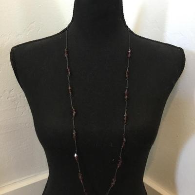 Beautiful purple, crystal banana republic, gunmetal, gray toned necklace very nice