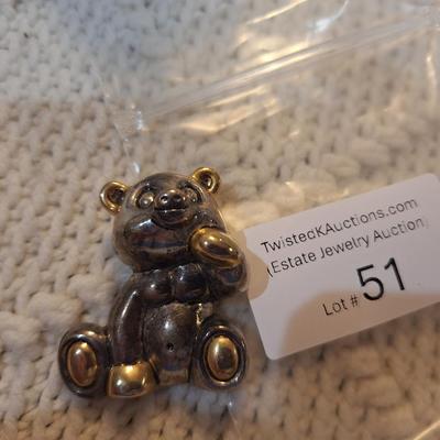 Sale Photo Thumbnail #213: silver tone bear brooch signed Best