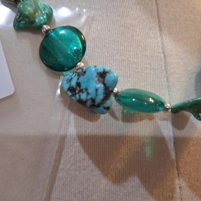Sale Photo Thumbnail #337: Turquoise and beads necklace